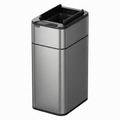 Tacho de basura sensor Alas 20 litros con Auto Fijación de Bolsa plateado
