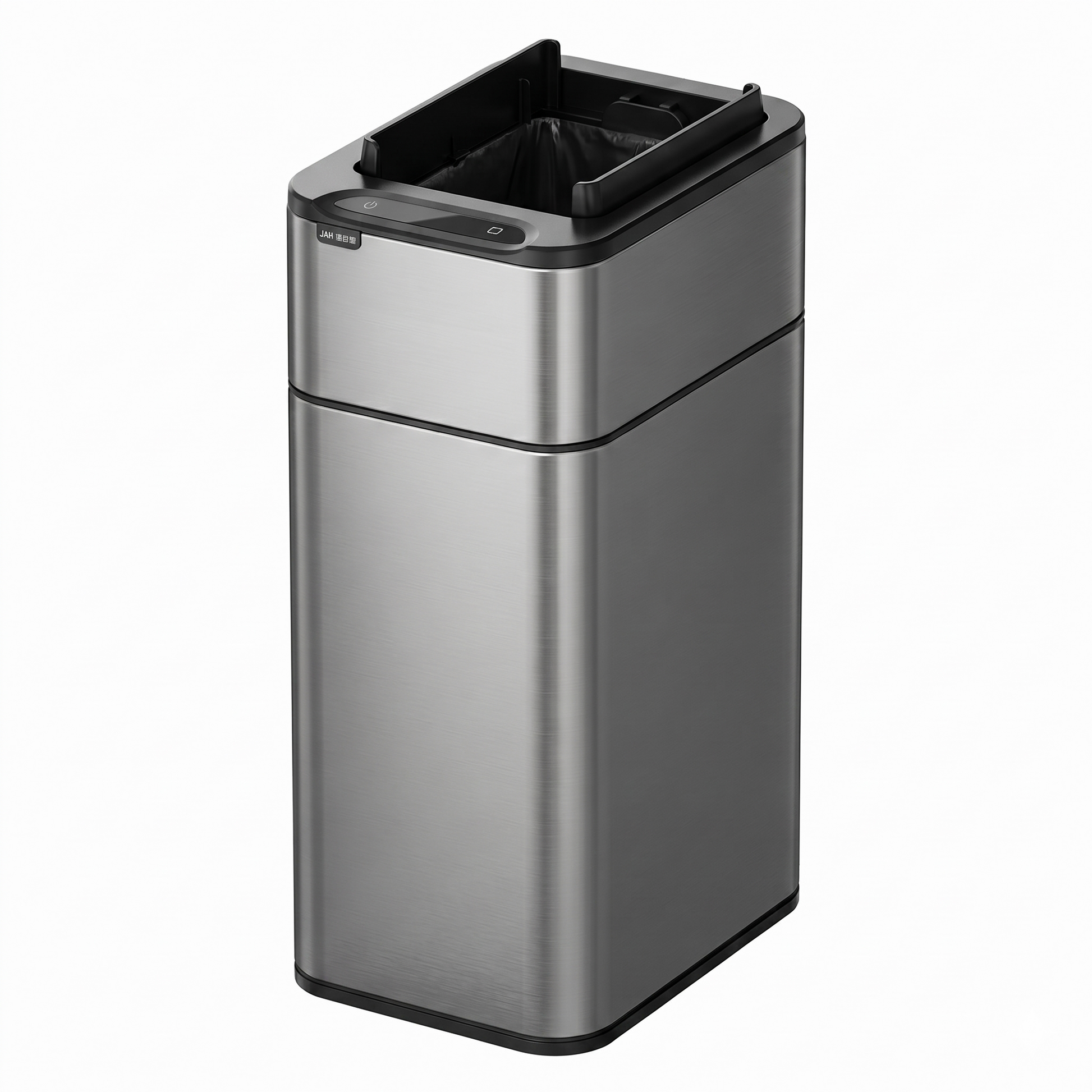 Tacho de basura sensor Alas 20 litros con Auto Fijación de Bolsa plateado