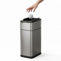 Tacho de basura sensor Alas 20 litros con Auto Fijación de Bolsa plateado