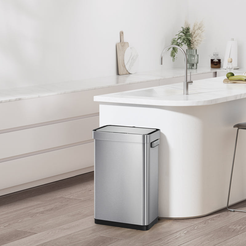 Tacho de basura sensor Deluxe Mirage-T 50 L acero plateado