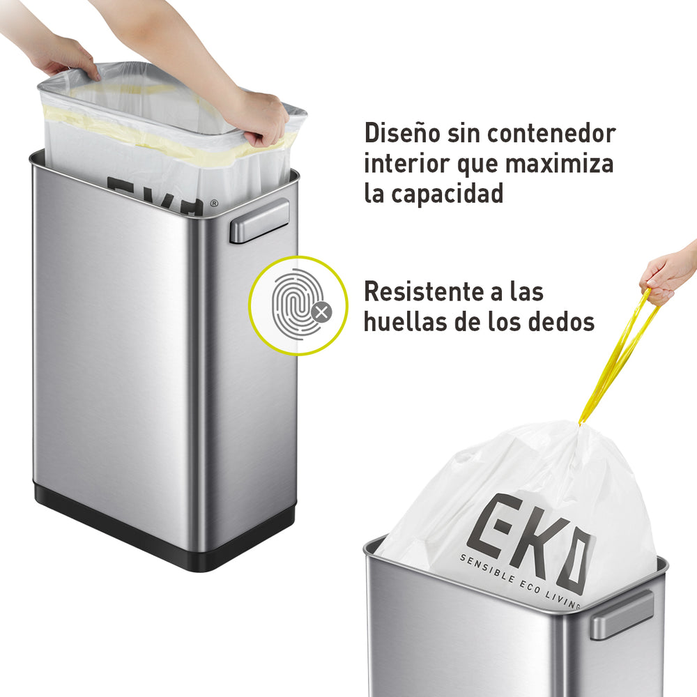 Tacho de basura sensor Deluxe Mirage-T 50 L acero plateado