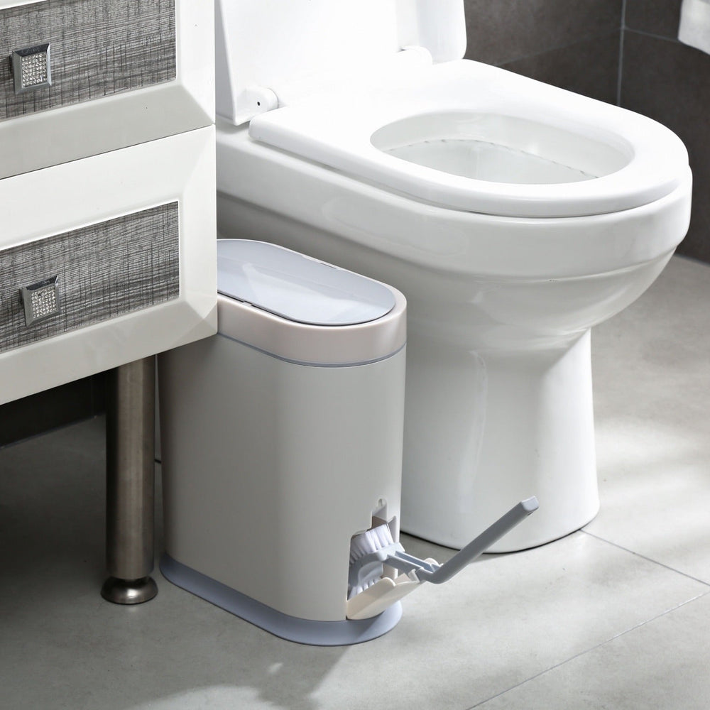 Tacho de basura sensor c/escobilla 8 L blanco USB