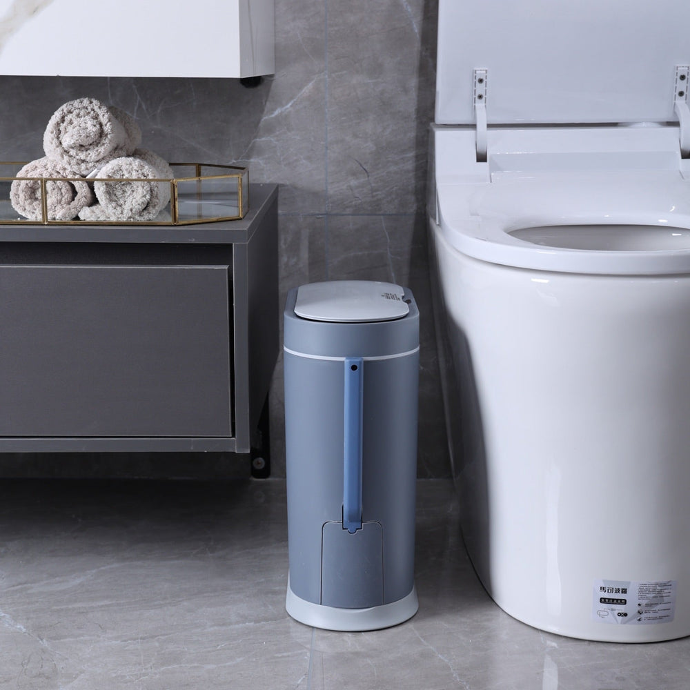 Tacho de basura sensor c/escobilla 8L gris USB