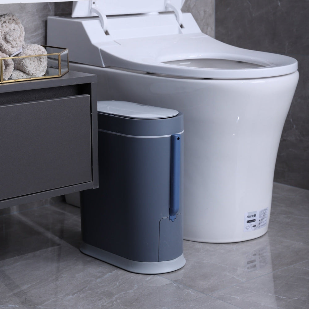 Tacho de basura sensor c/escobilla 8L gris USB