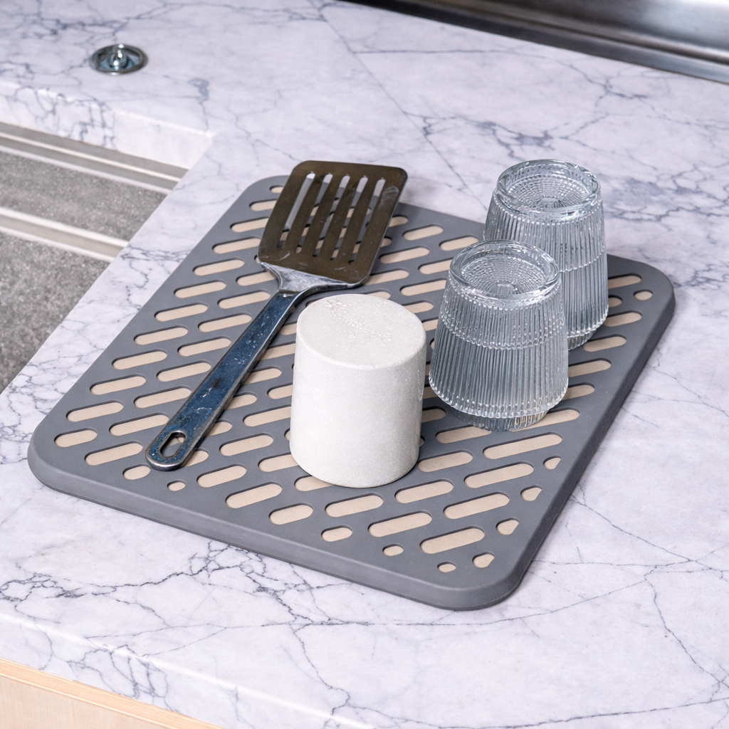 Tapete de secado de Diatomita DryMat antideslizante - Súper Absorbente con Silicona Antideslizante