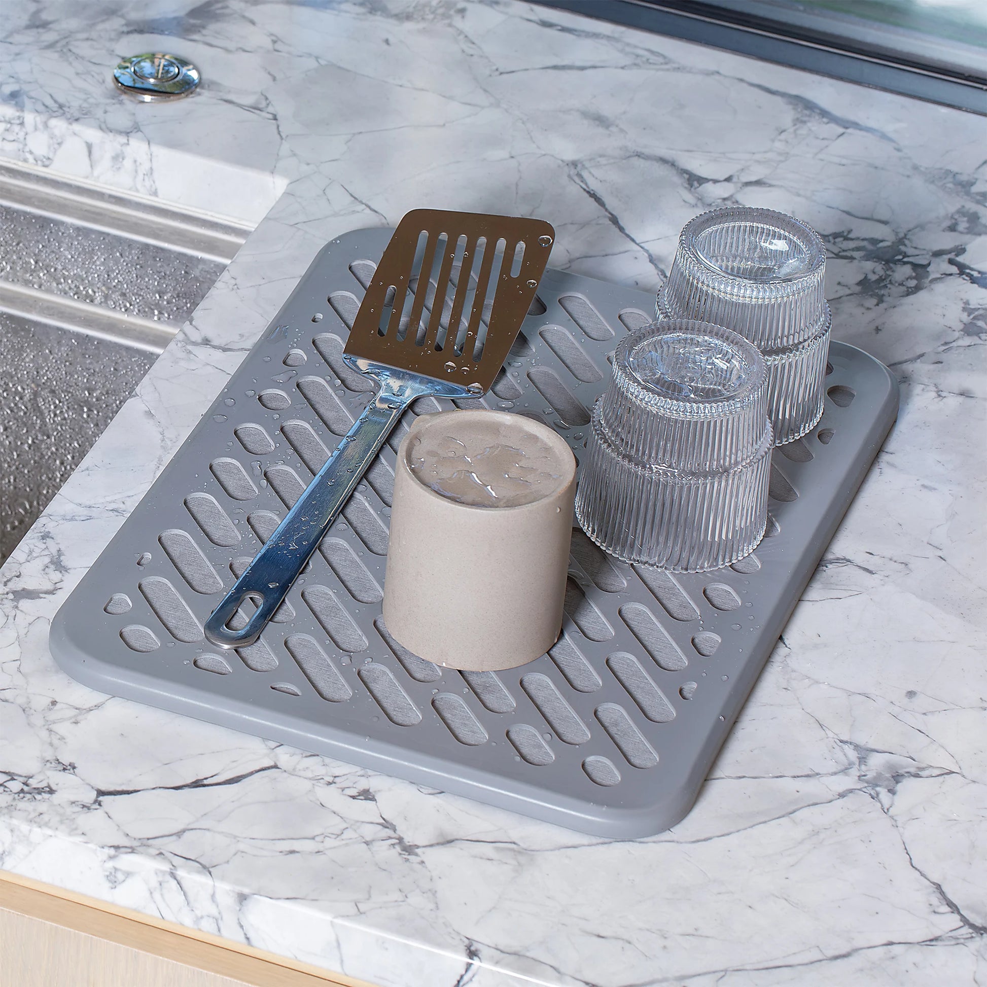 Tapete de secado de Diatomita DryMat antideslizante - Súper Absorbente con Silicona Antideslizante