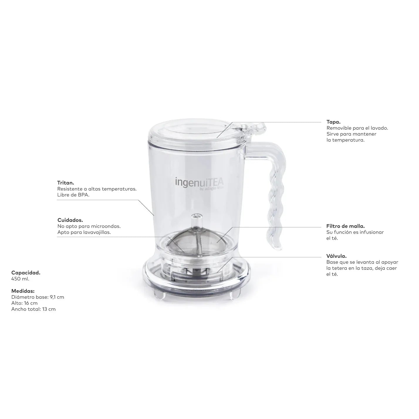Tetera Personal IngenuiTEA 16oz