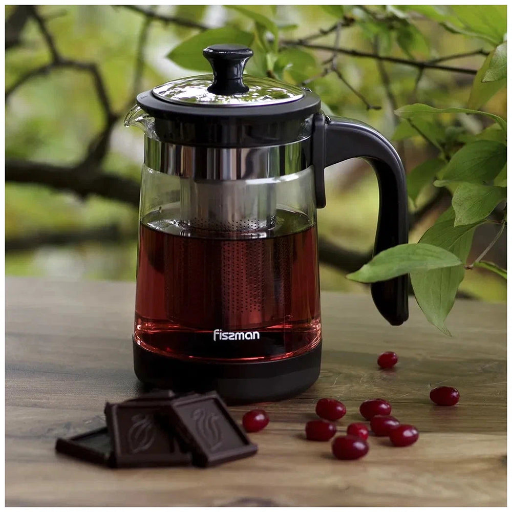 Tetera de vidrio borosilicato 950 ml con filtro inox