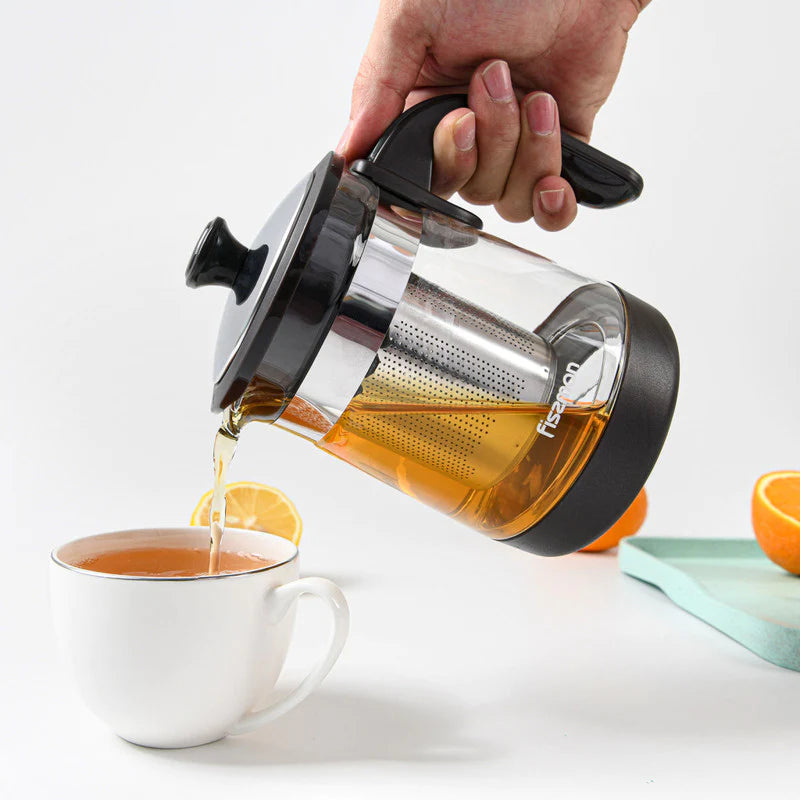 Tetera de vidrio borosilicato 950 ml con filtro inox