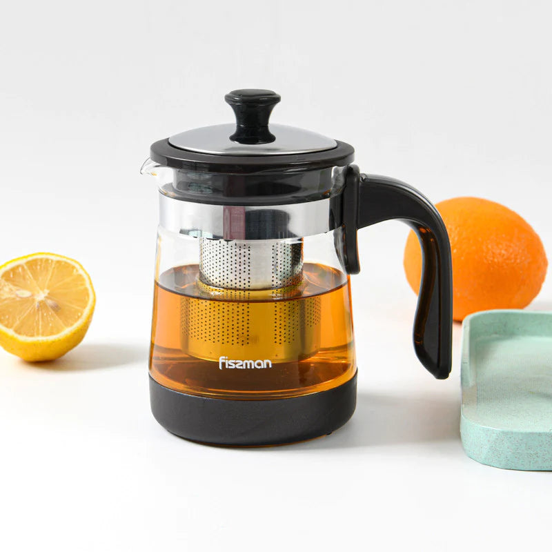 Tetera de vidrio borosilicato 950 ml con filtro inox