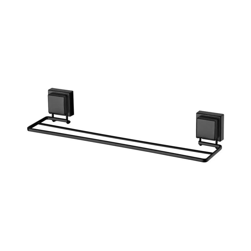 Toallero Doble Praticità Mix 45cm con Ventosas - Negro Mate