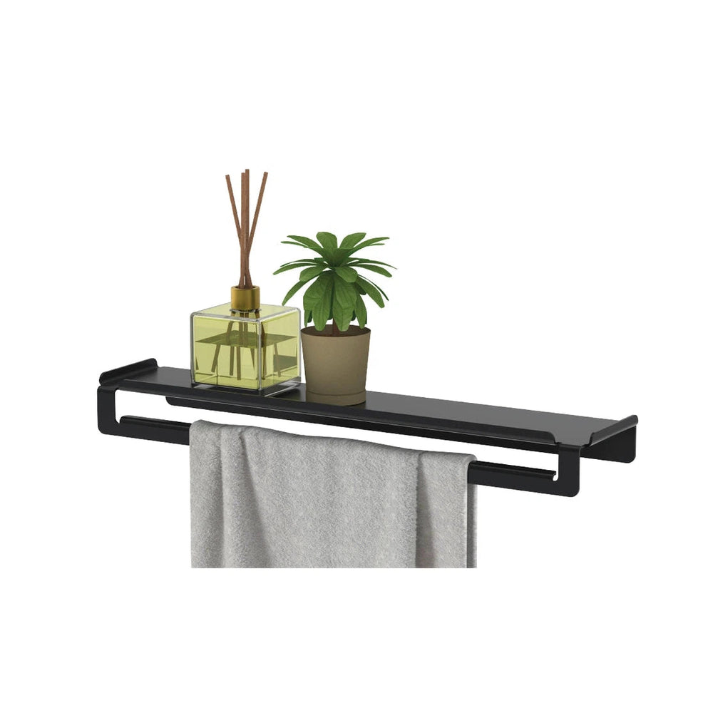 Toallero con estante 50 cm Ispirazione aluminio- blanco mate