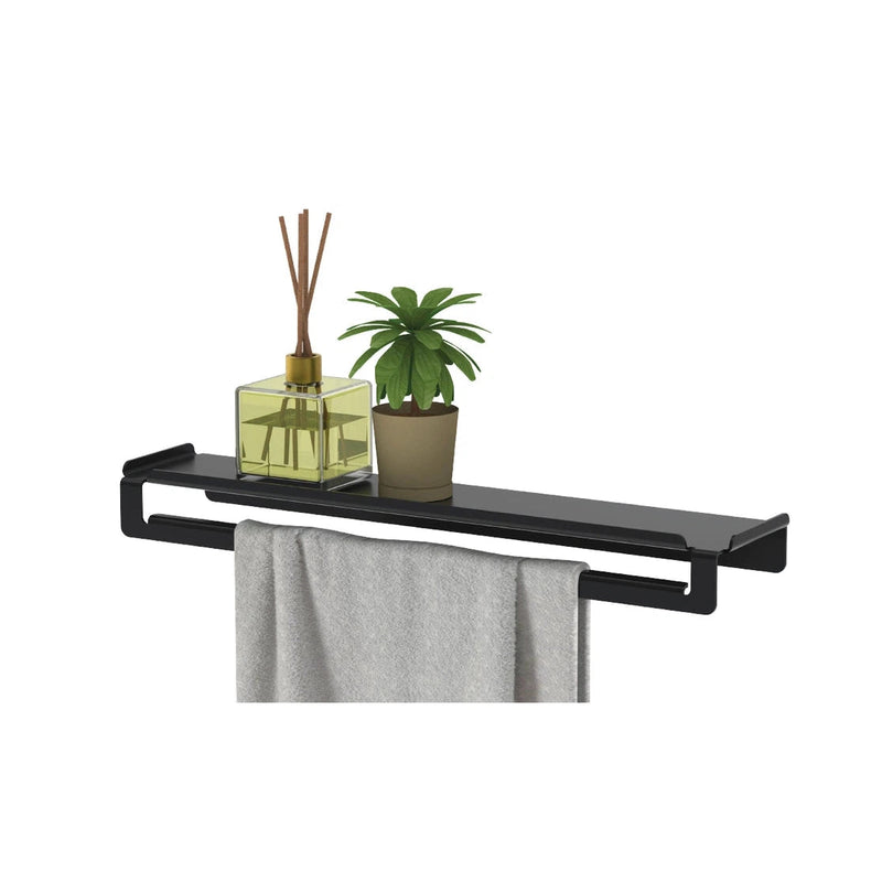 Toallero con estante 50 cm Ispirazione aluminio- blanco mate