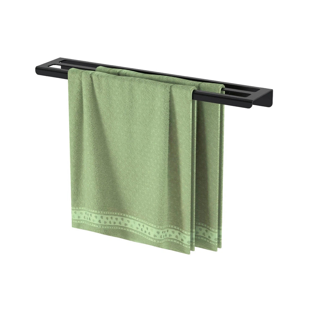 Toallero doble 50 cm Ispirazione aluminio- negro mate