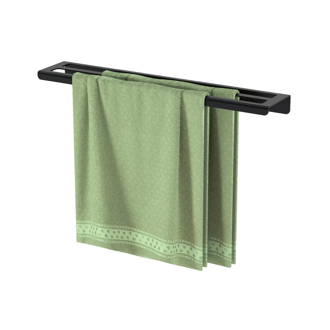 Toallero doble 50cm Ispirazione aluminio- negro mate