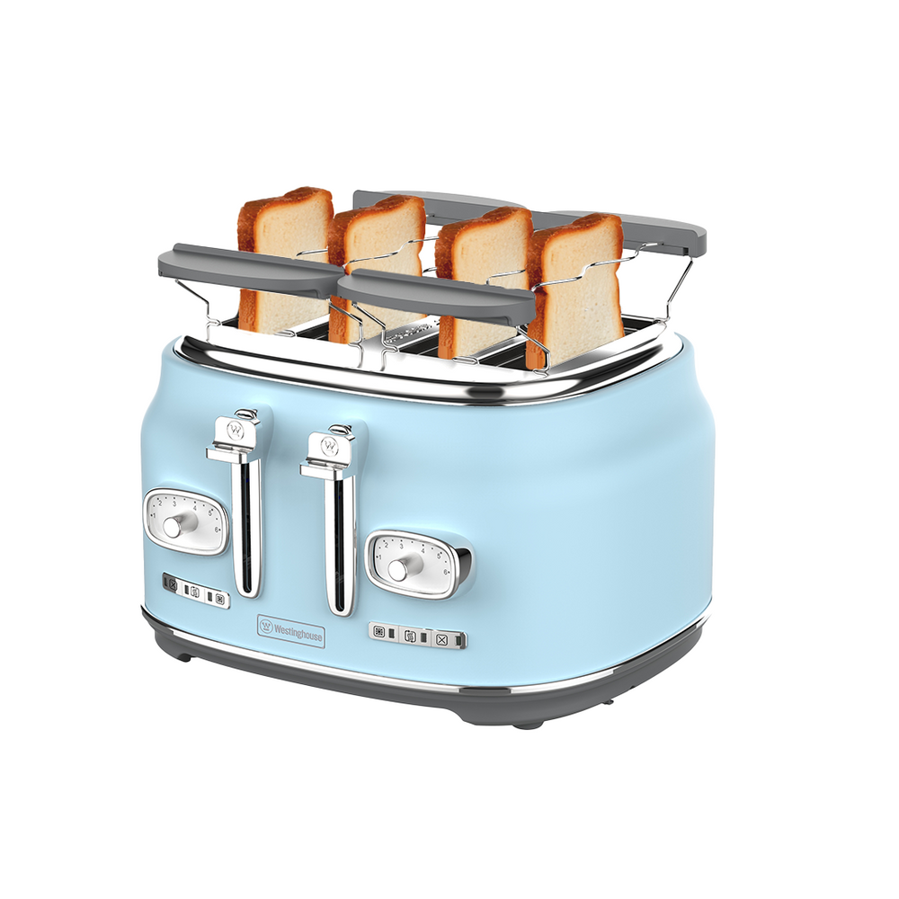 Tostadora Retro Westinghouse 4 ranuras celeste