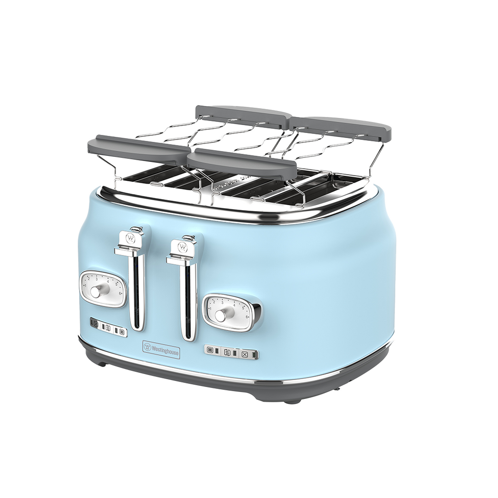 Tostadora Retro Westinghouse 4 ranuras celeste