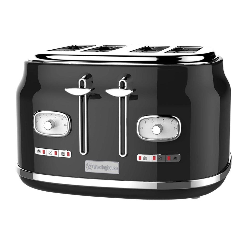 Tostadora Retro Westinghouse 4 ranuras negra
