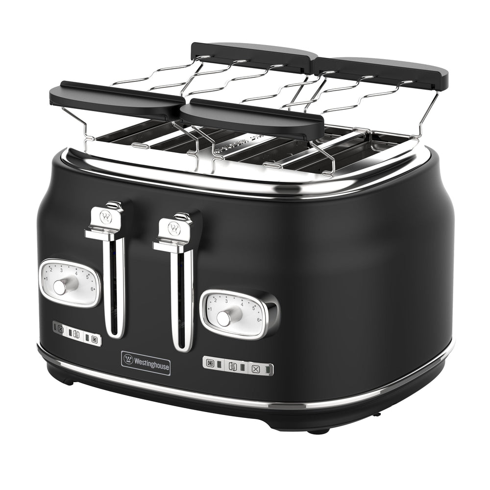 Tostadora Retro Westinghouse 4 ranuras negra