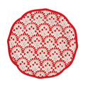 Vajilla de Gres Roja 12 Piezas Betsy rojo – Diseño Vintage con Bordes Ondulados