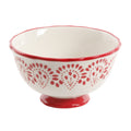 Vajilla de Gres Roja 12 Piezas Betsy rojo – Diseño Vintage con Bordes Ondulados