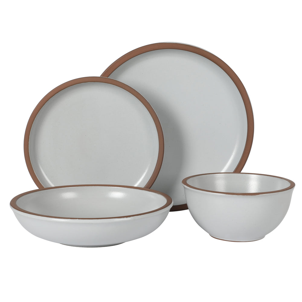 Vajilla de Terracota Blanco Humo 16 Piezas Soho Lounge Lagos