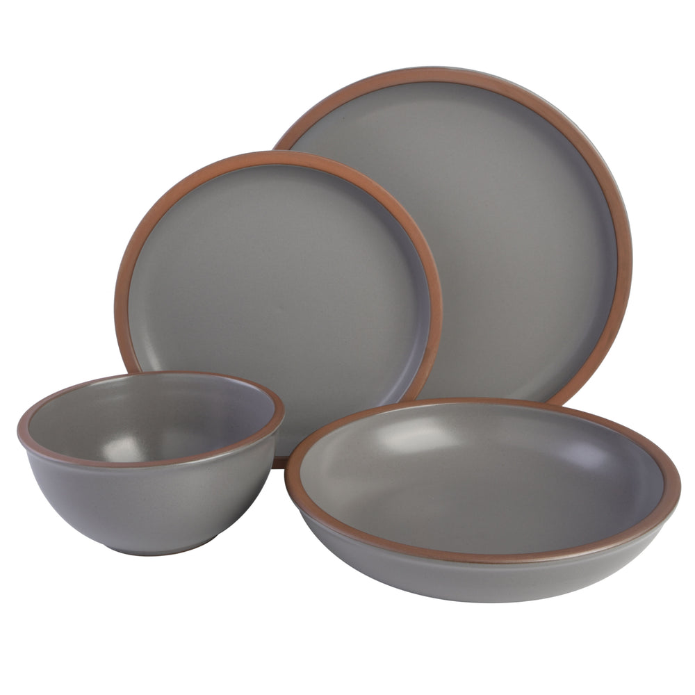Vajilla de Terracota Gris 16 Piezas Soho Lounge Lagos