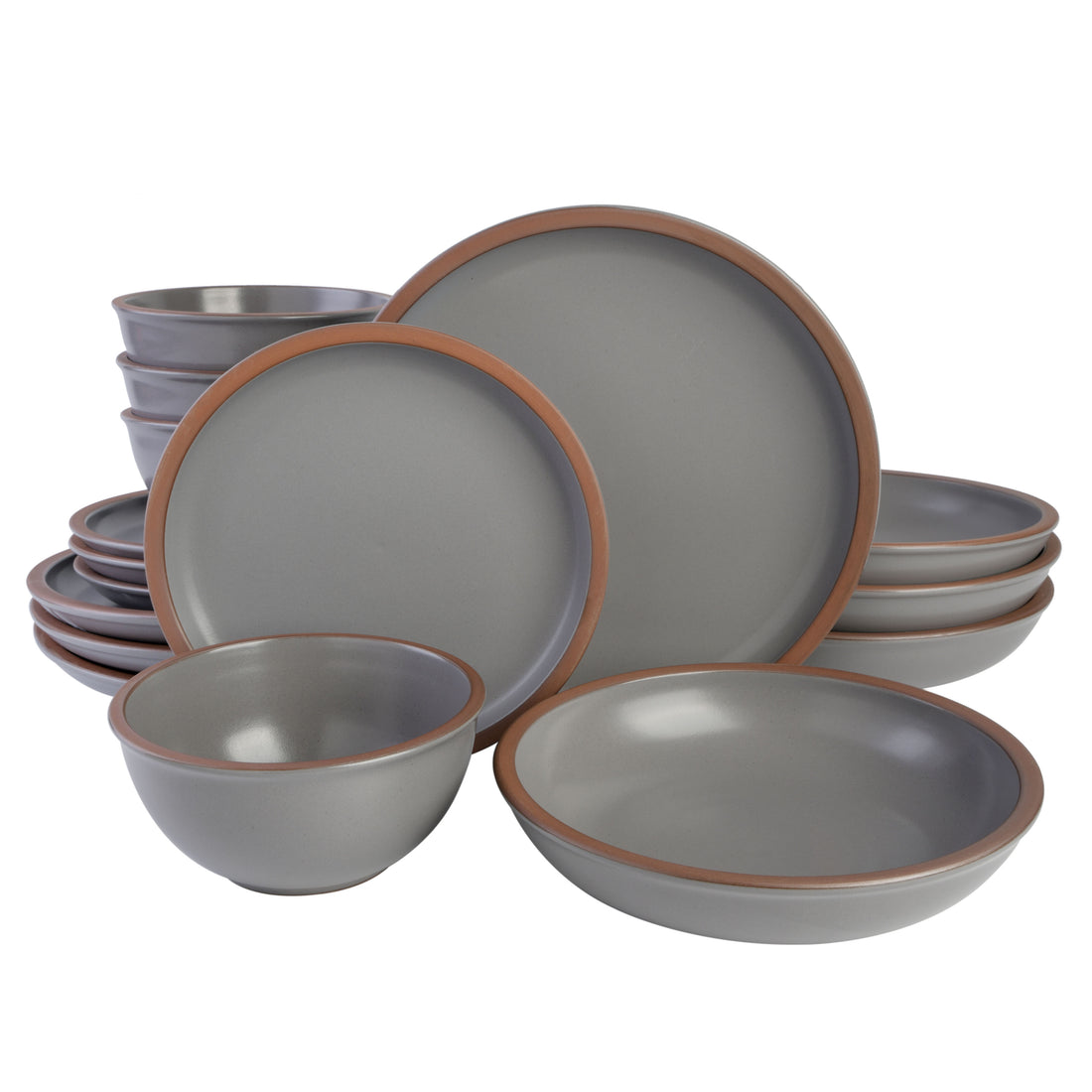 Vajilla de Terracota Gris 16 Piezas Soho Lounge Lagos