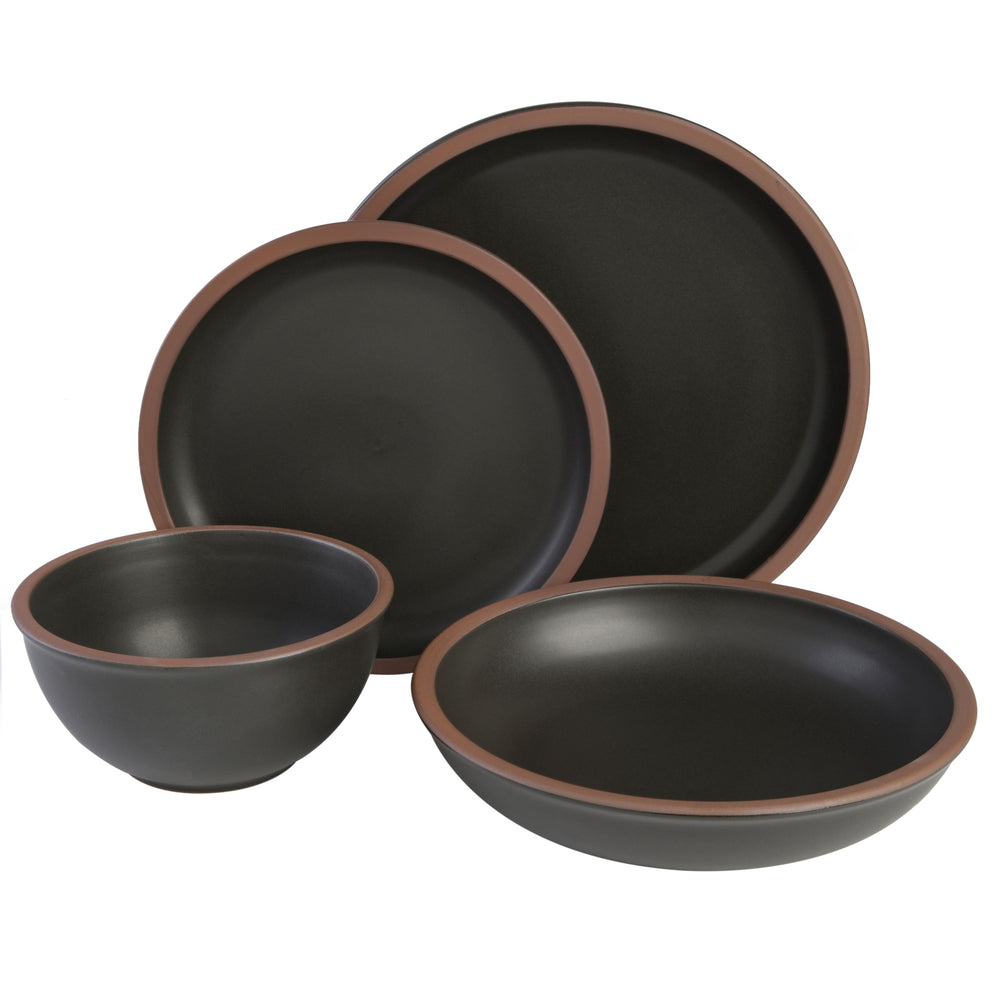 Vajilla de Terracota Negra 16 Piezas Soho Lounge Lagos