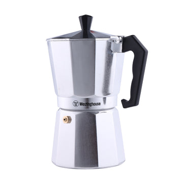 Cafetera Moka italiana 6 tazas plateada - Espresso Clásico en Casa