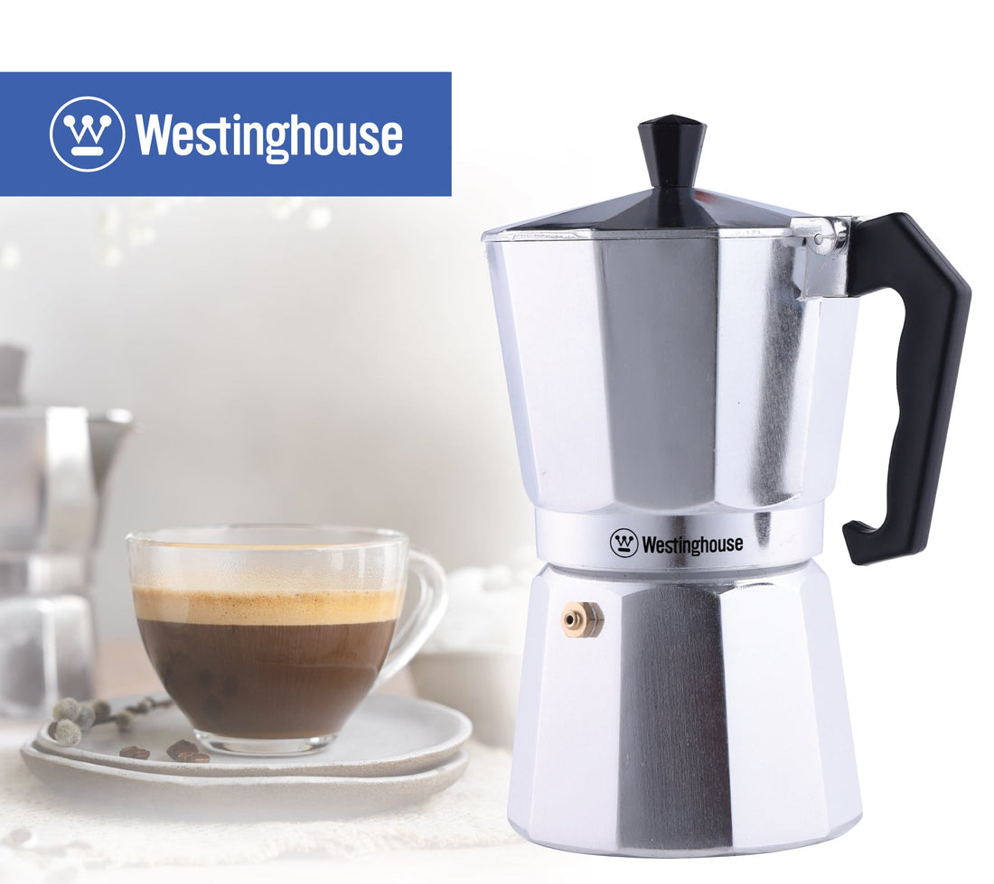 Cafetera Moka italiana 6 tazas plateada - Espresso Clásico en Casa