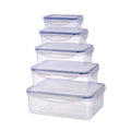 Set de 5 tapers Rectangulares Herméticos – 0.24L a 2.5L- Apto Microondas y Freezer