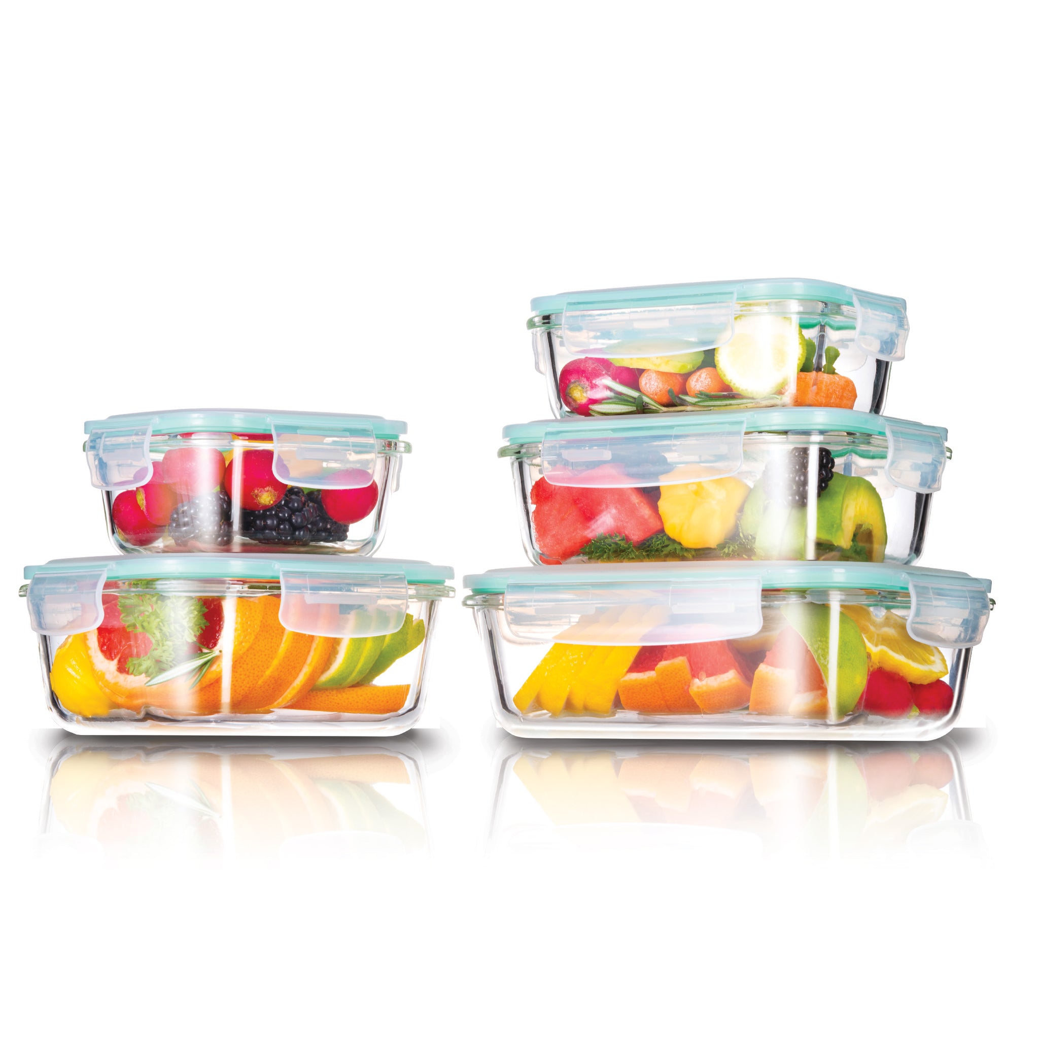 Set x 5 tapers transparente vidrio borosilicato - Rectangulares y Cuadrados | De 320 ml a 1050 ml