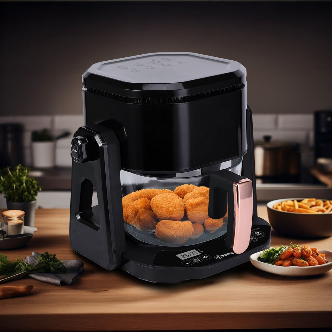 Freidora de Aire 2 en 1 con Sartén 3.5L negra