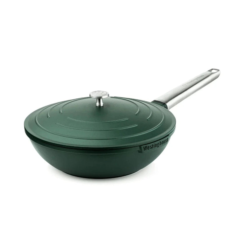 Wok 28 cm antiadherente Performance QuanTanium con tapa verde