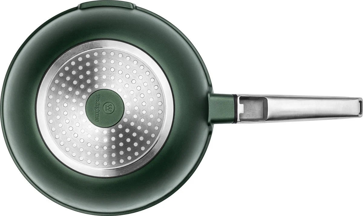 Wok 28cm antiadherente Performance QuanTanium con tapa verde