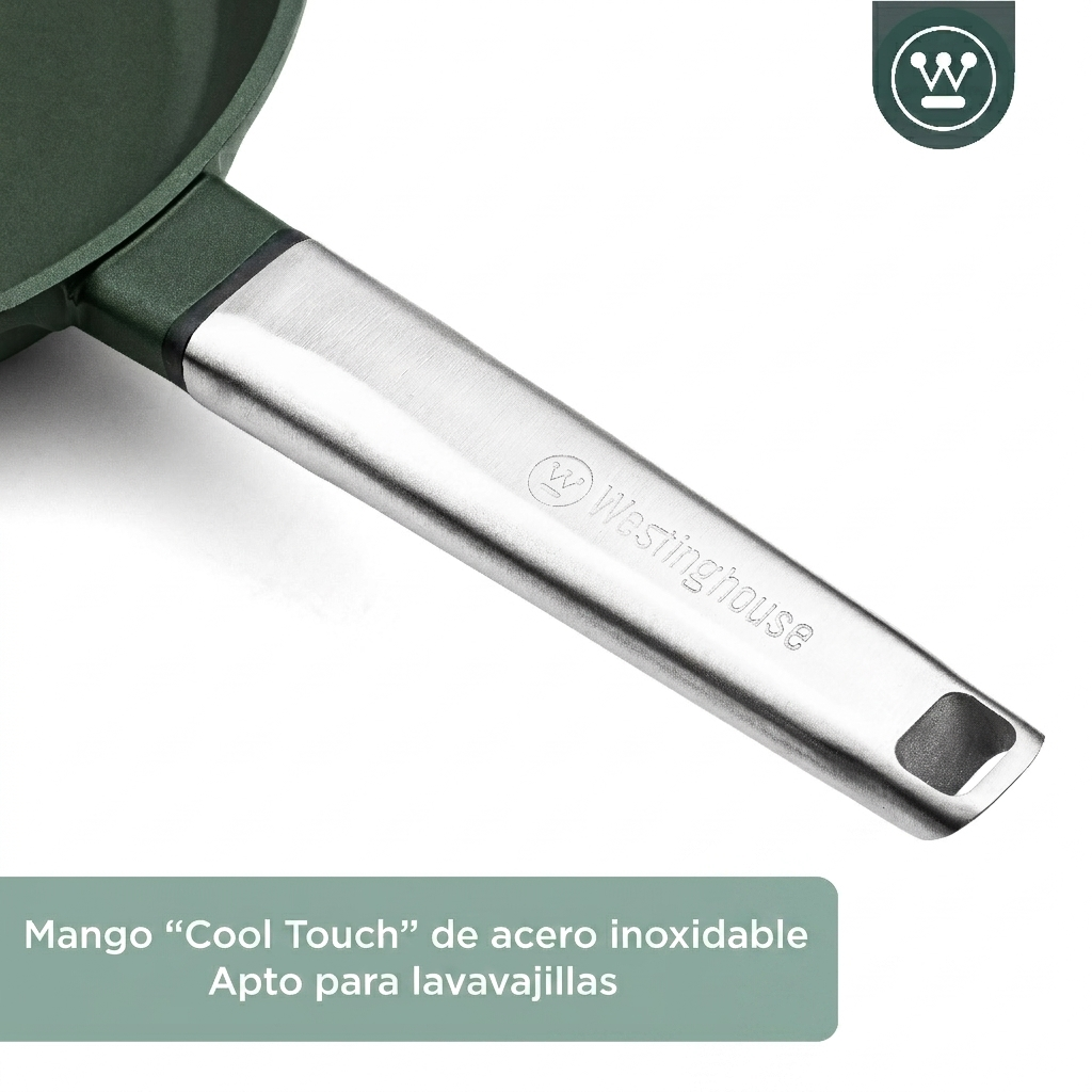Grill 28cm antiadherente Performance QuanTanium con tapa verde
