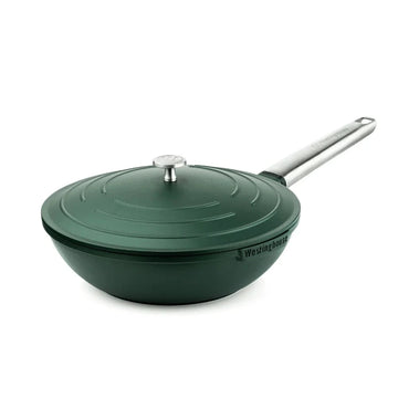 Wok 28cm antiadherente Performance QuanTanium con tapa verde
