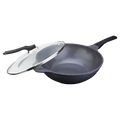 Wok Antiadherente Cerámica Gris 32CM 5ta Generación - Cocción sin aceite y limpieza rápida