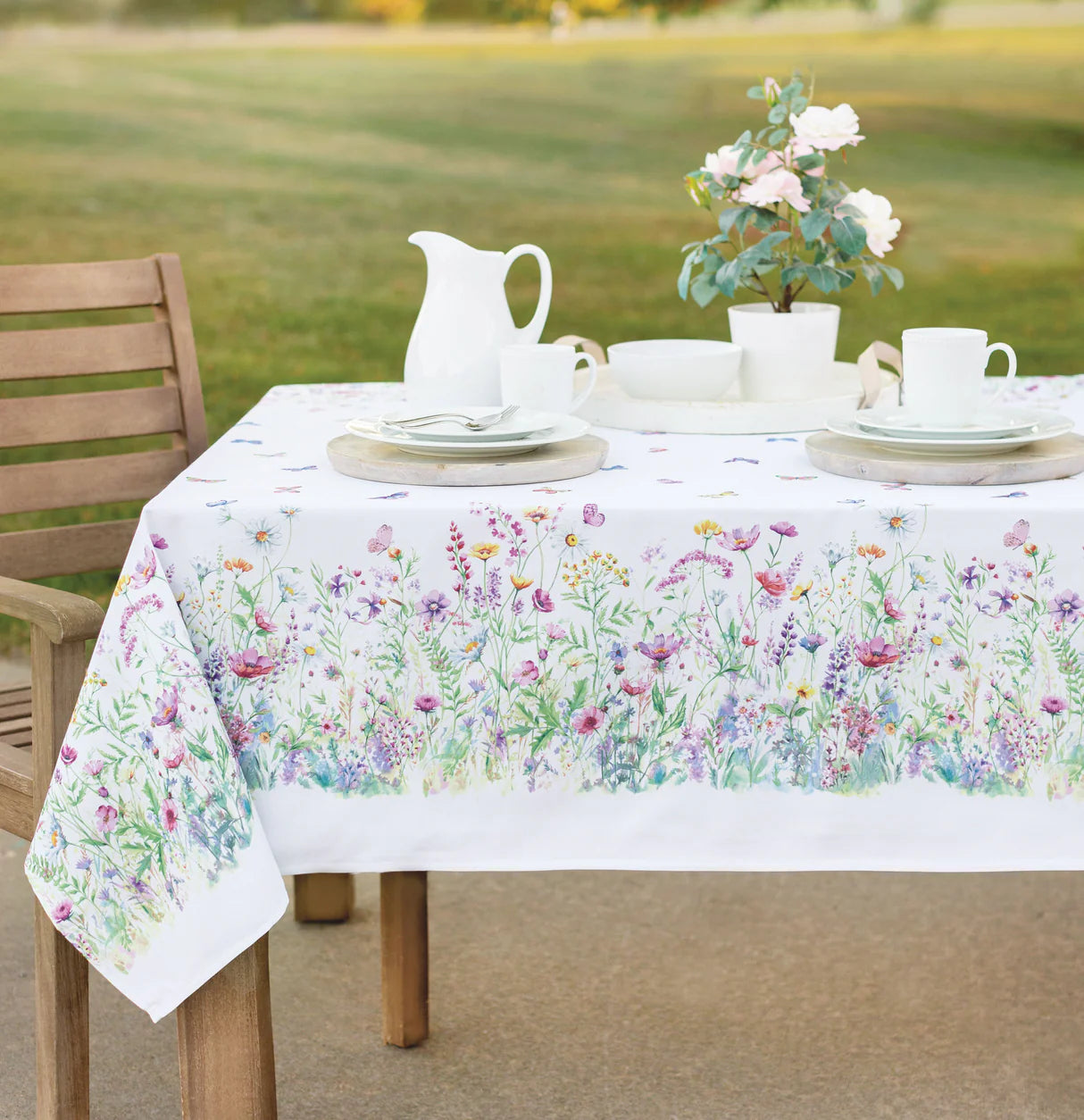 Mantel Antimanchas Abigail redondo 4-6 personas - Tela Resistente y Lavable