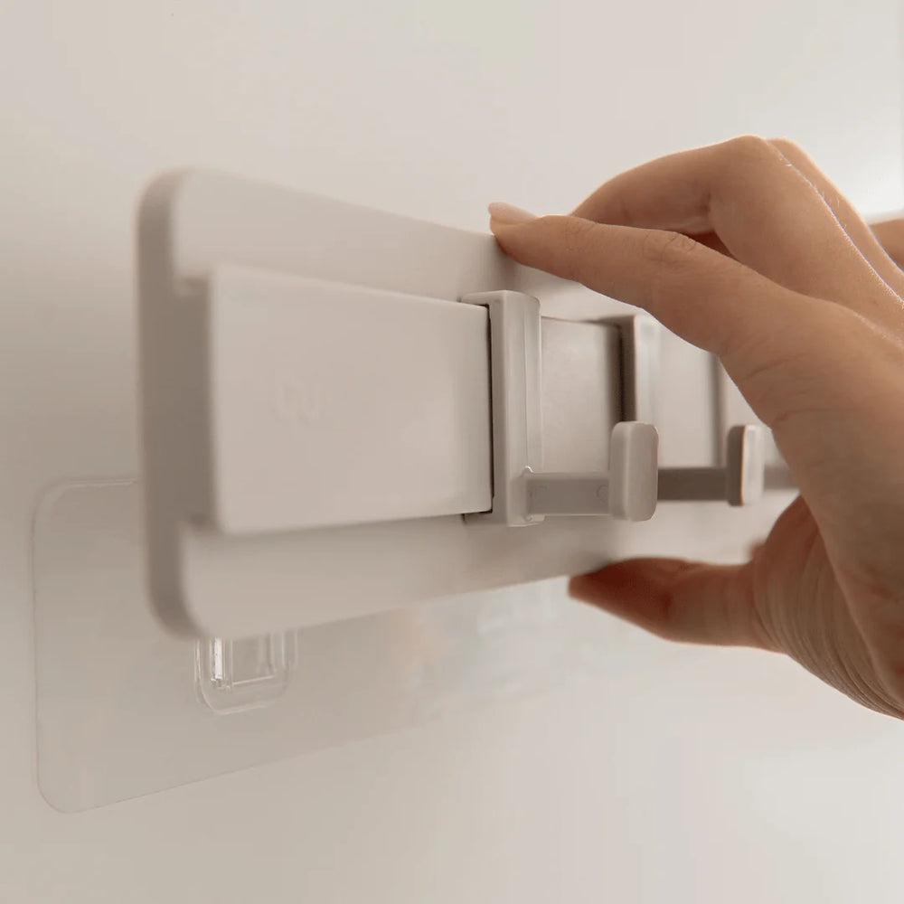 Organizador de pared multiuso Flow con 4 ganchos beige OU