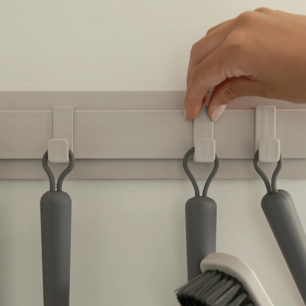 Organizador de pared multiuso Flow con 4 ganchos beige OU