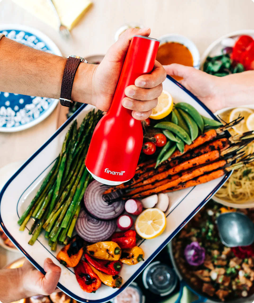Moledor especias Finamill Classic eléctrico rojo recargable USB