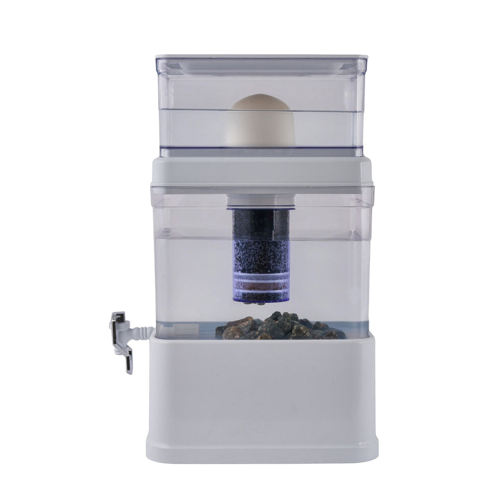 Sistema purificador de agua por gravedad BEVANT de 10 litros con filtración de 7 etapas y piedras minerales Rumah casa