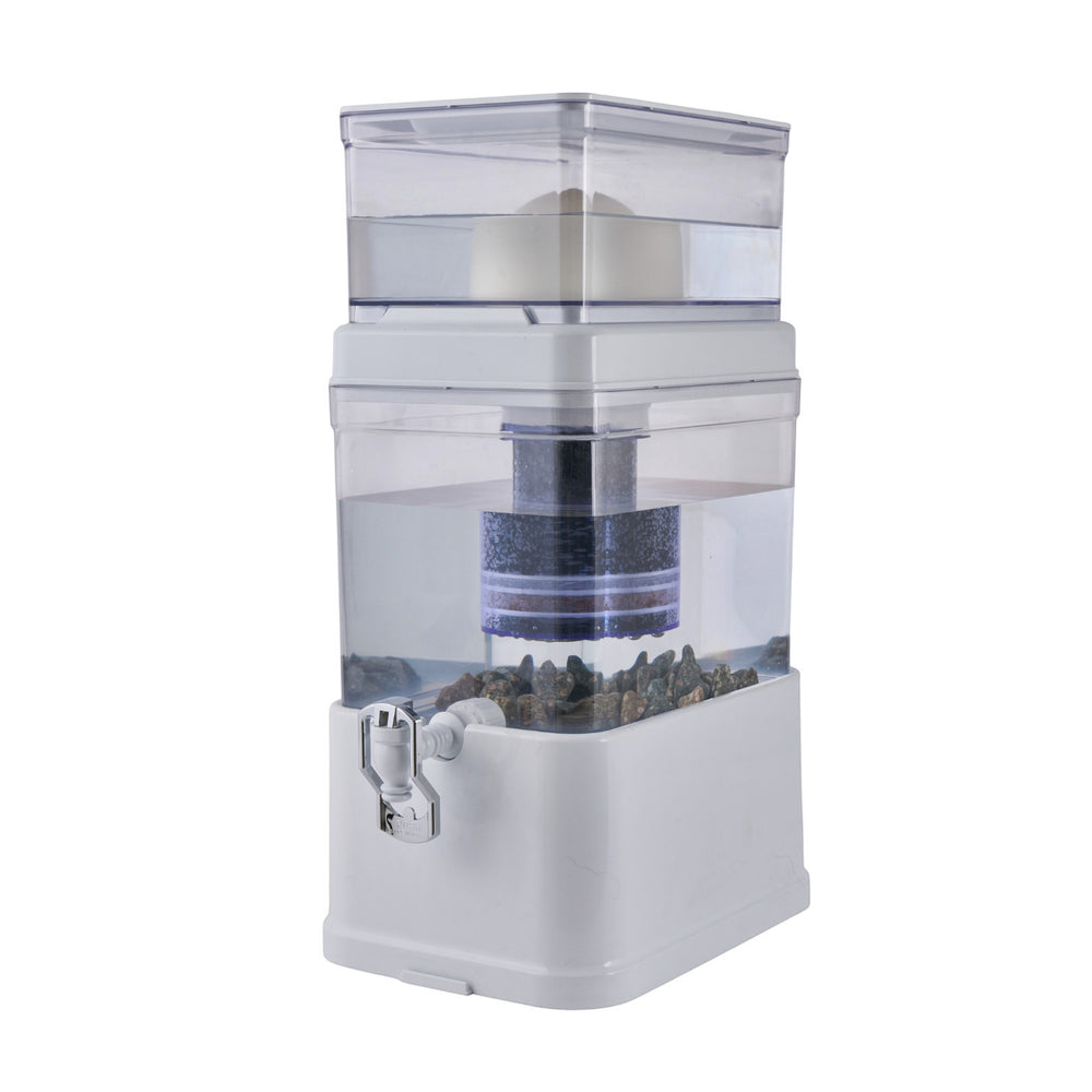 Purificador de agua por gravedad BEVANT de 10 litros de Rumah casa con sistema de filtración de 7 etapas y grifo