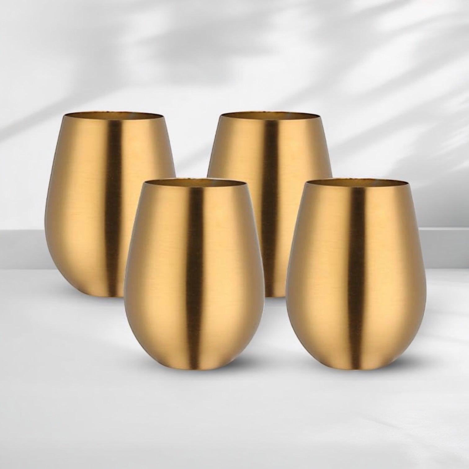 Set x 4 vasos acero inoxidable dorado mate 550ml - Irrompibles