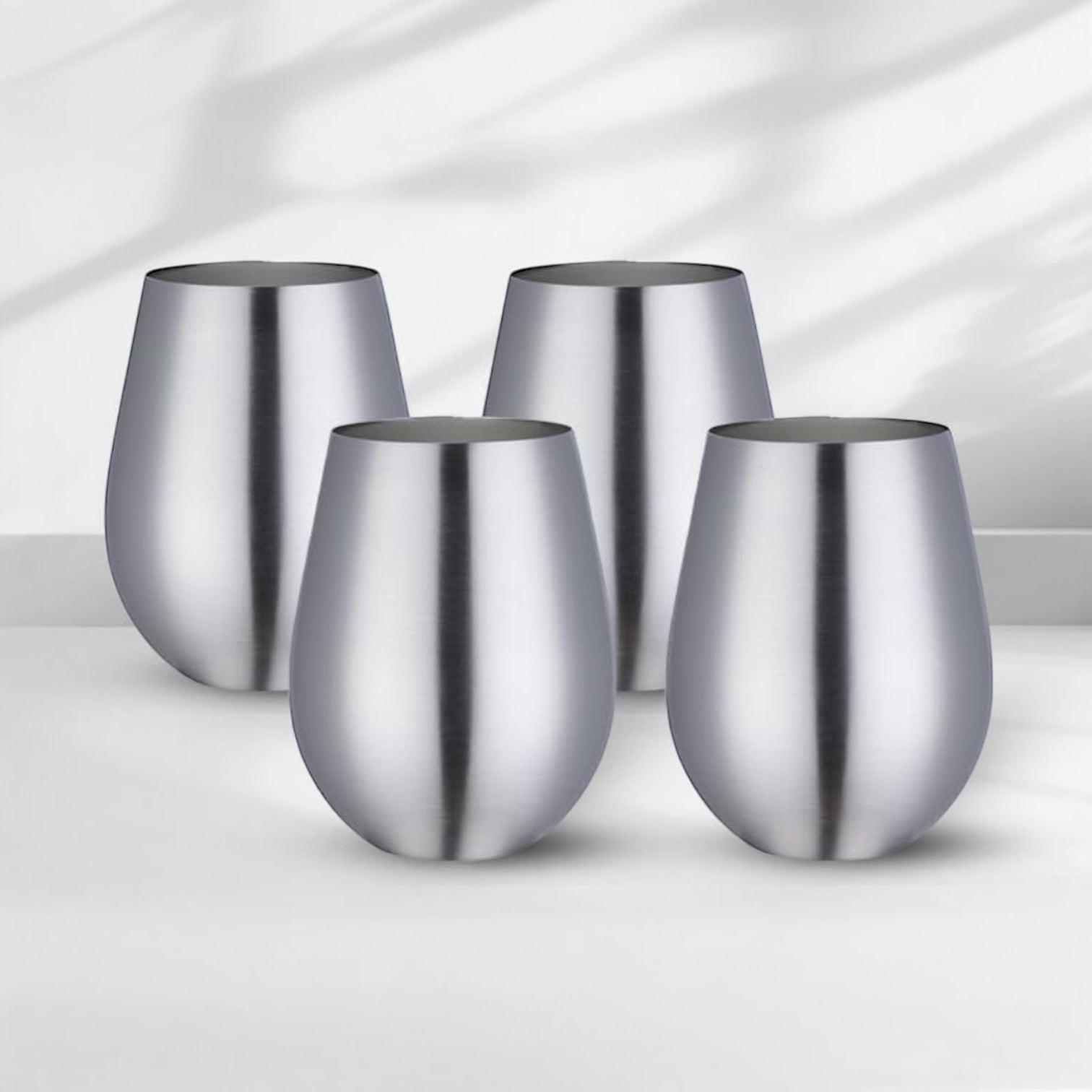 Set x 4 vasos acero inoxidable plateado mate 550ml - Irrompibles