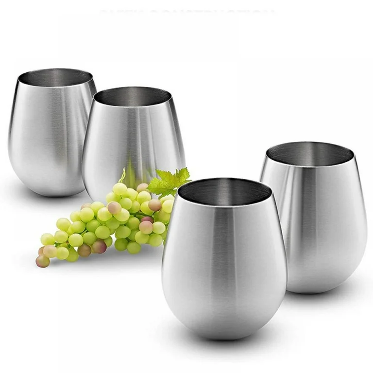 Set x 4 vasos acero inoxidable plateado mate 550ml - Irrompibles