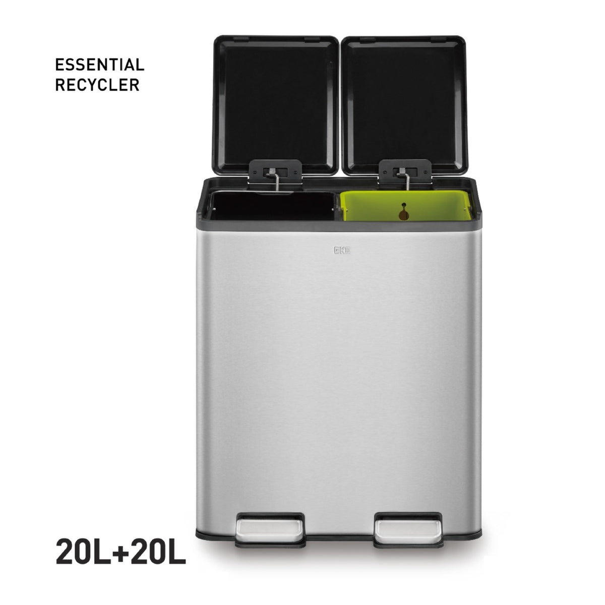 Tacho basura Essential reciclaje 20L+20L pedal