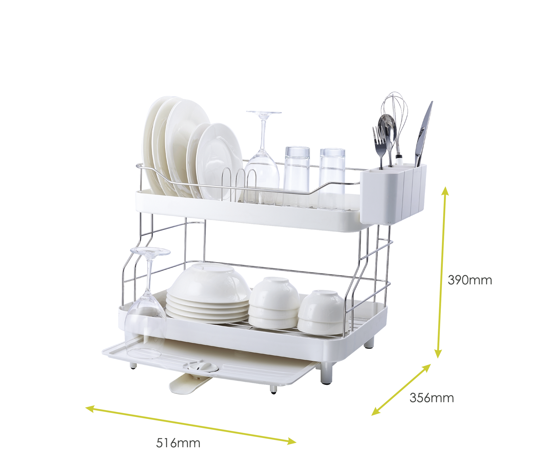  Escurridor de platos de 2 niveles, escurridor de platos de  plástico con soporte para cubiertos, escurridor de platos para encimera de  cocina, escurridor de platos (color blanco-2) : Hogar y Cocina